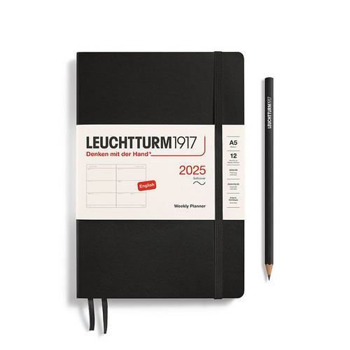 Leuchtturm, Black, Planners, Art & School, 2025, Softcover, A5, Medium, 816326